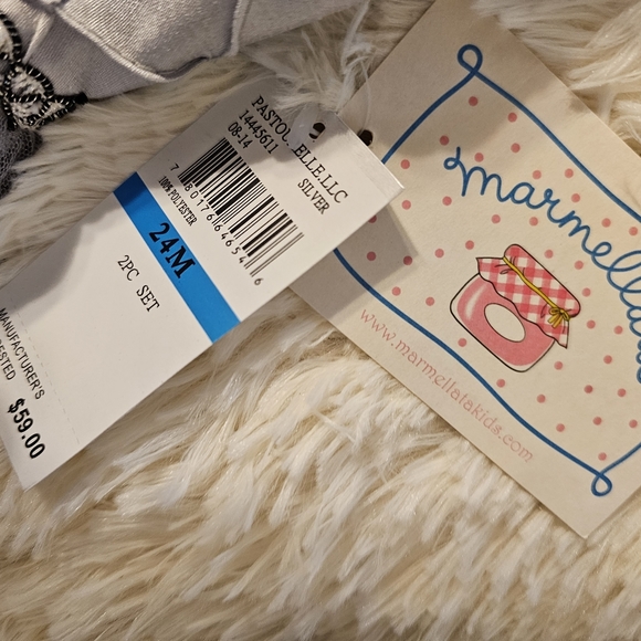 Marmellata Girl's Toddler Silver Party Formal Dress NWT 2 PC Set Child 24 M - Picture 8 of 10